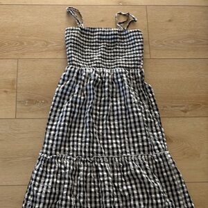 Sim & Sam Black and White Gingham Maxi Dress XS NWT